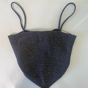 Dress sparkly handkerchief, top with tie  back